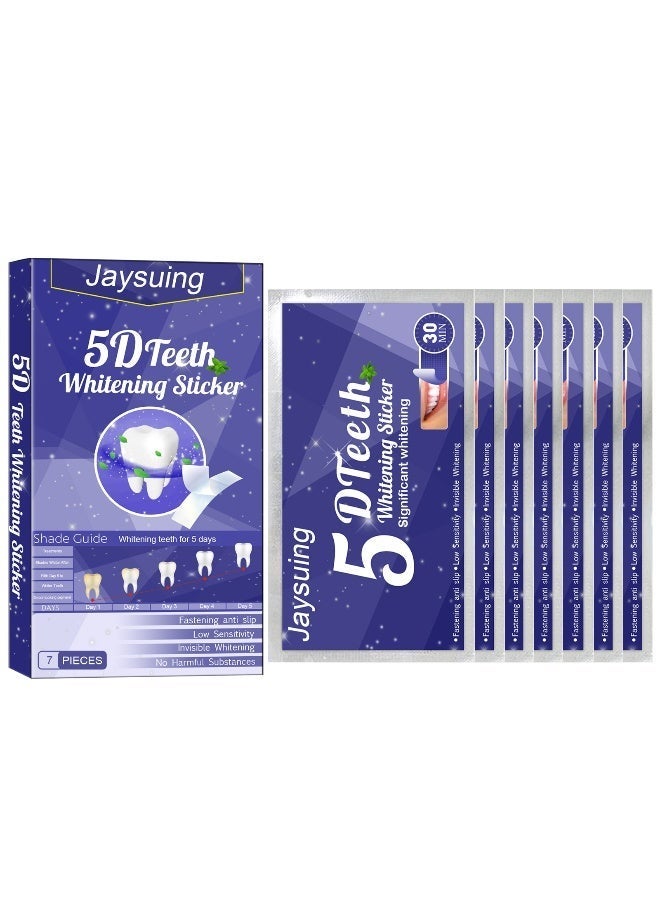 Jaysuing 7 pieces 5D WhiteStrips Dental Whitening Kit, for Coffee Soda Drinkers & Yellow Stains, 7 Sets - Image 1